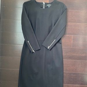 J. Crew black dress with silver zippers